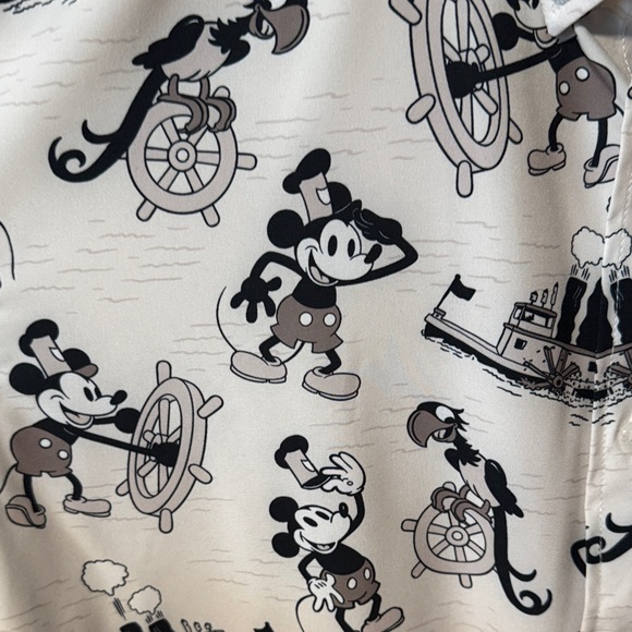 RSVLTS Men's Short Sleeve Button-Down Shirt - White/Black/Brown - Picture 3 of 3